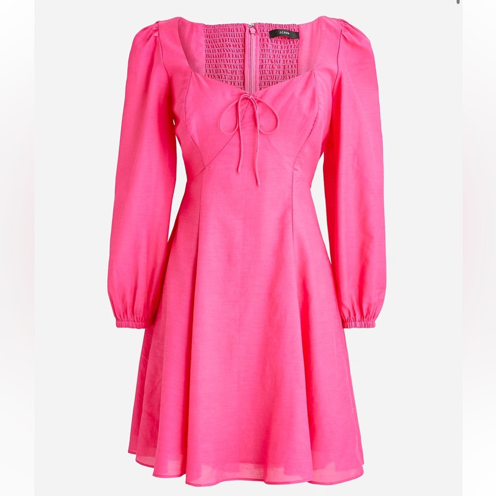 NWT J. Crew Sweetheart Pink Long-sleeve Mini Dress Size 18